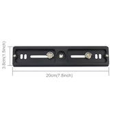 Abrazadera de liberación rápida de placa de aleación de aluminio y magnesio PULUZ de 200 mm de longitud PU-200 para cabezal de bola de trípode Benro B3 / J2 / J3